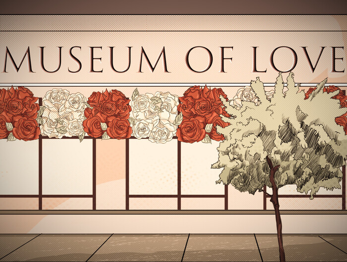 Museum of Love LA poster with flowers in front