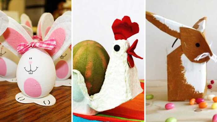 easter crafts three pictures with a easter paper crafts bunnies and chicken